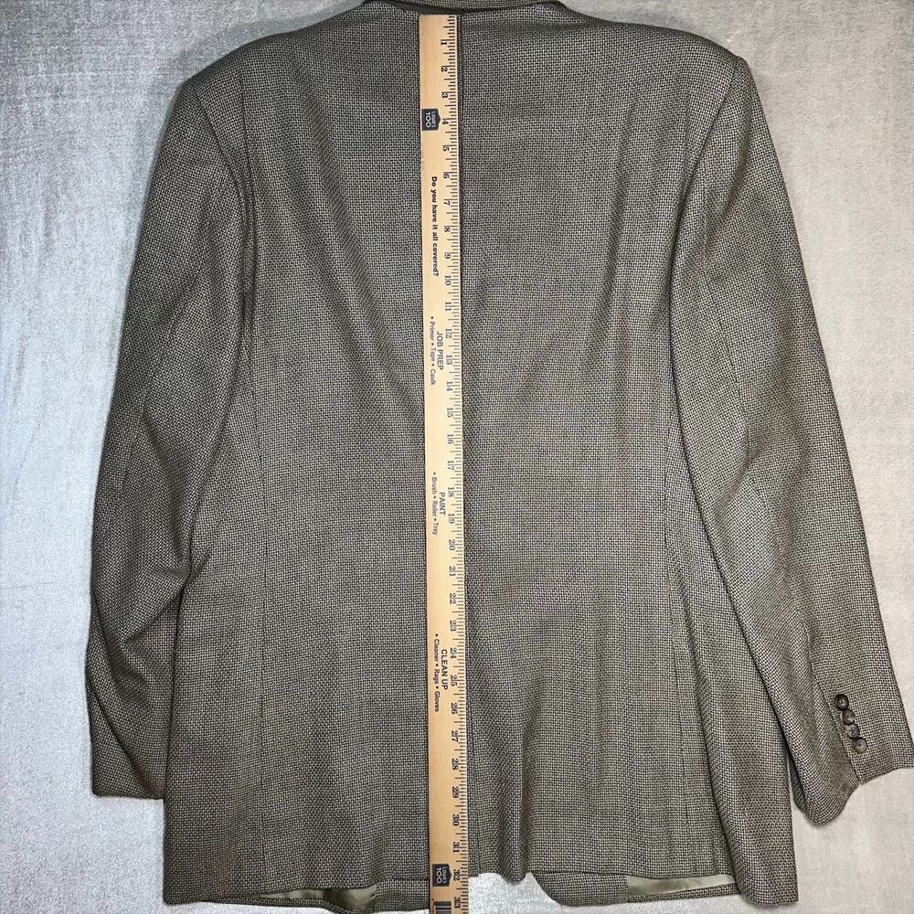 Vintage Hickey Freeman 44L Silk Wool Sport Coat Blazer Brown USA Union Made - Picture 10 of 13
